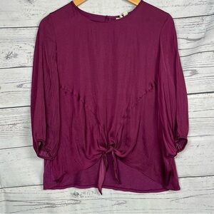 DOLAN Top Blouse 3/4 sleeve Size S tie front